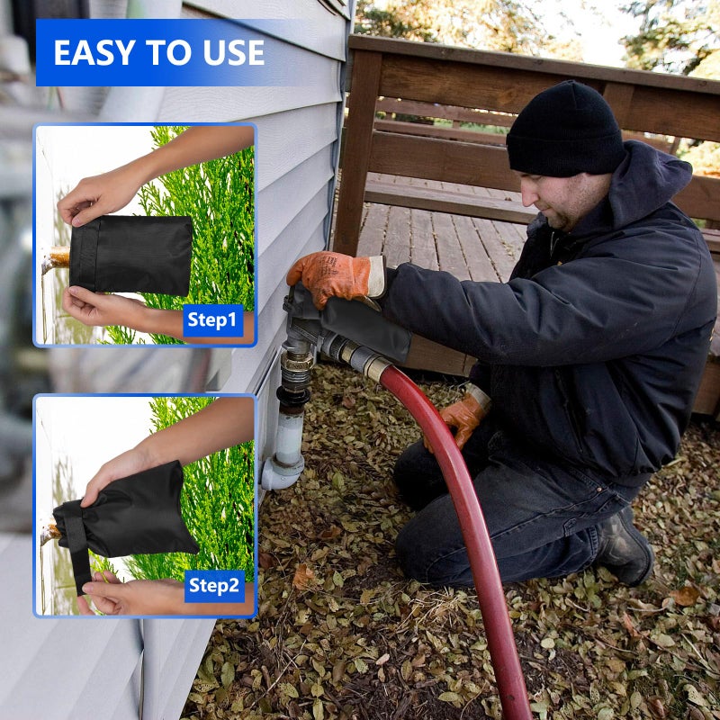 nabreeli Outdoor Faucet Covers 4Pack 8.5""x5.9""x1.9"" Thicker Hose Bib Insulation Cover Waterproof & Frost Free Outside Spigot Cover Bag Insulated Covers - Image 3